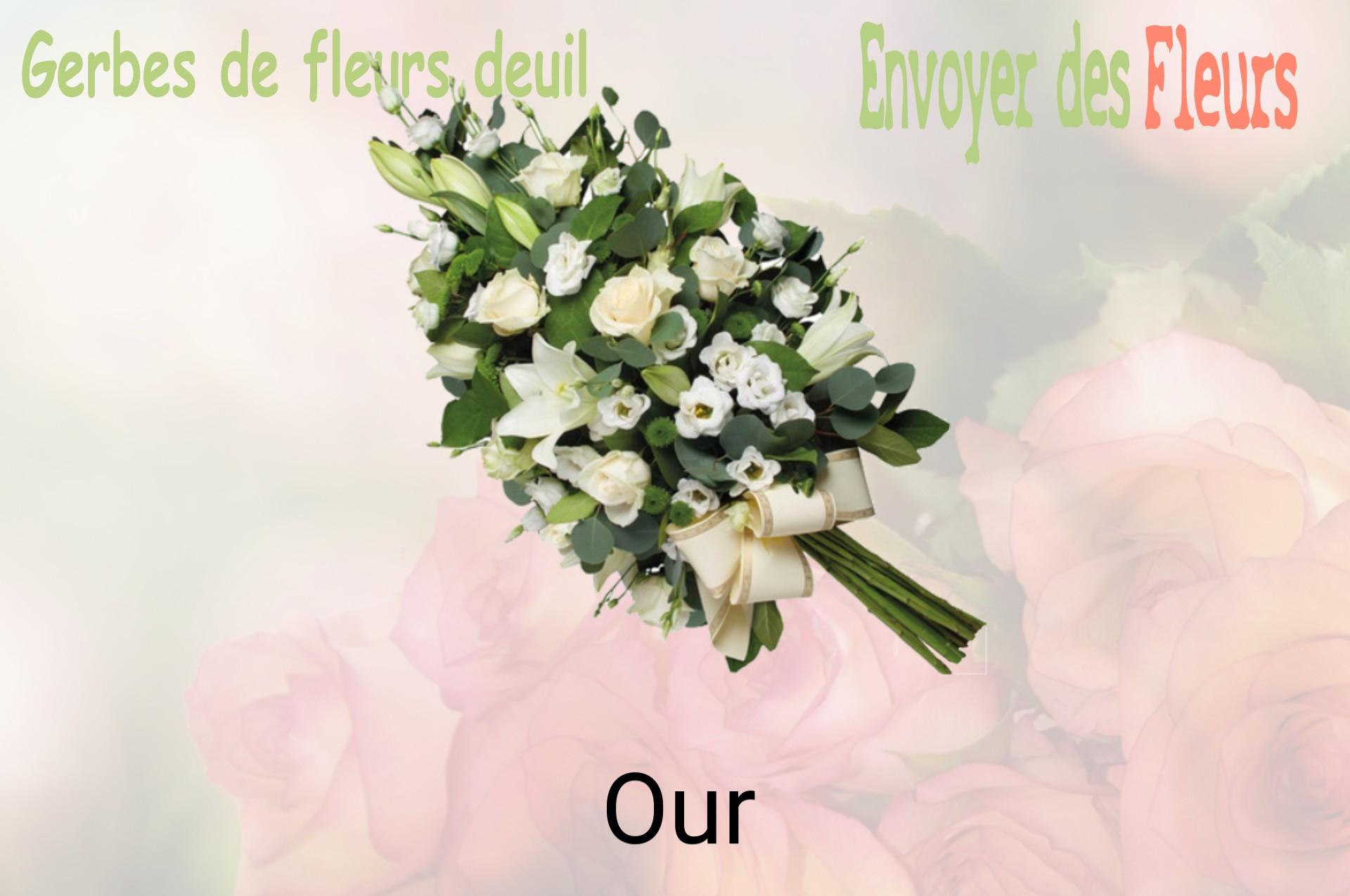 Gerbe de fleurs de deuil livrée à Our